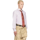 Vivienne Westwood White & Burgundy Two Button Krall Shirt