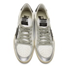 Golden Goose White and Silver Ball Star Sneakers