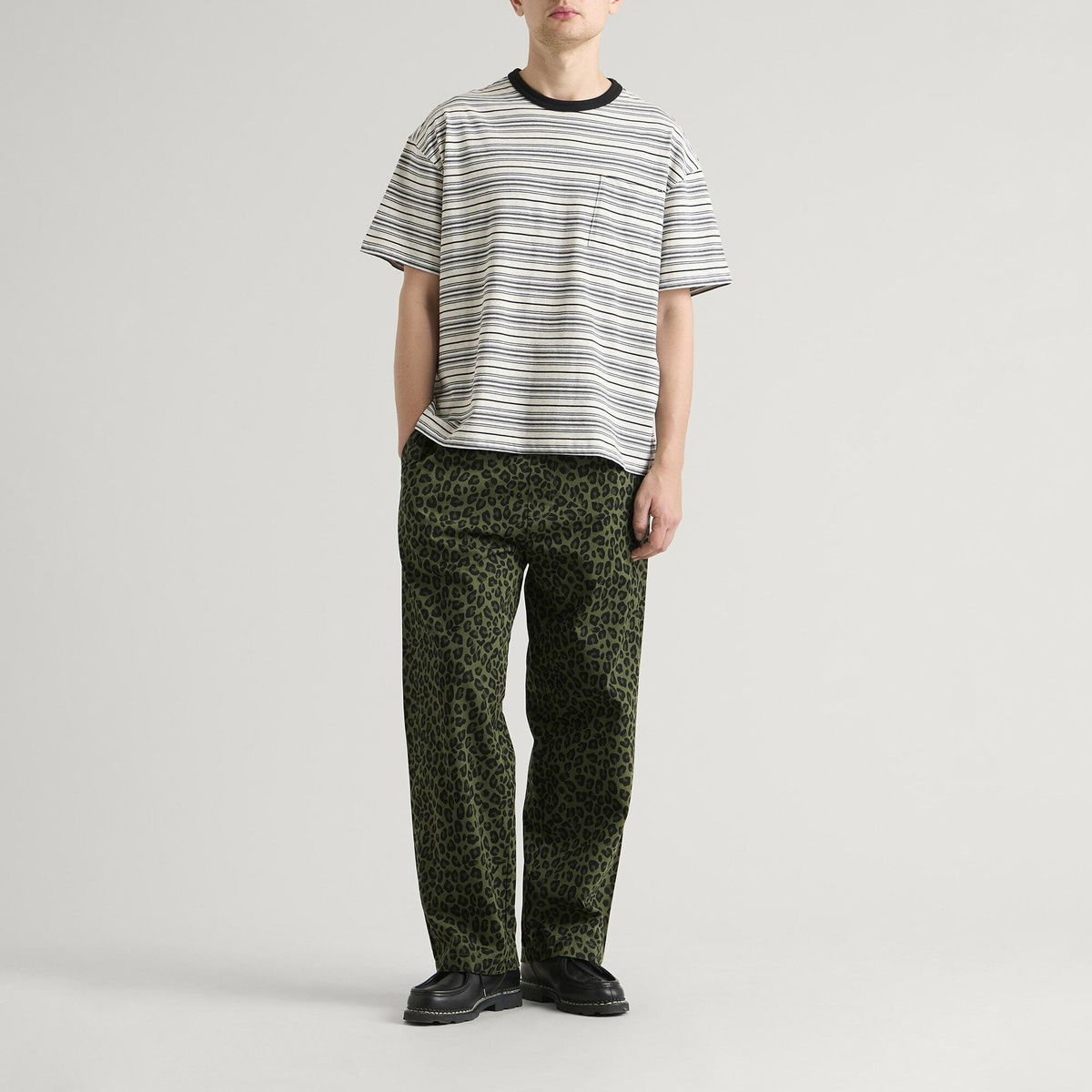 Service Works Men's Patterned Easy Chef Pants in Green Leopard