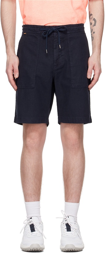 Photo: BOSS Navy Regular-Fit Shorts