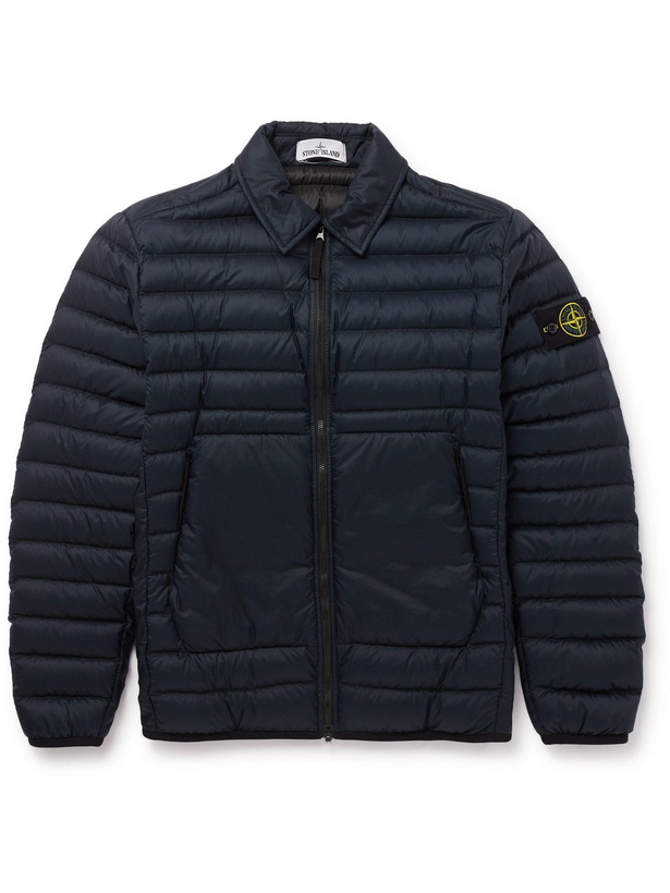 Photo: Stone Island - Logo-Appliquéd Quilted Shell Down Jacket - Blue