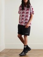 thisisneverthat - Ryota Daimon Lips Convertible-Collar Printed Woven Shirt - Pink