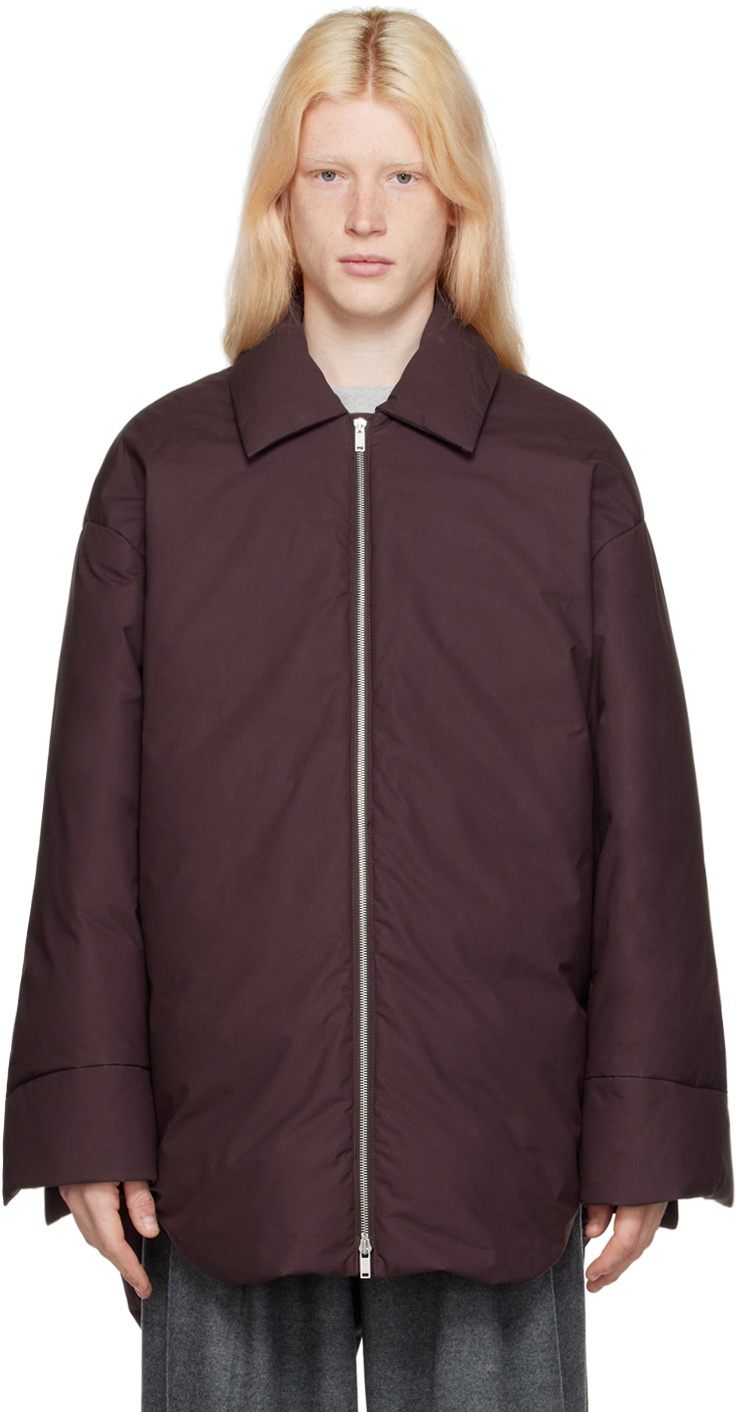 JIL SANDER ダウンシャツジャケット Jil Sander Burgundy Shirt Down Jacket Jil Sander