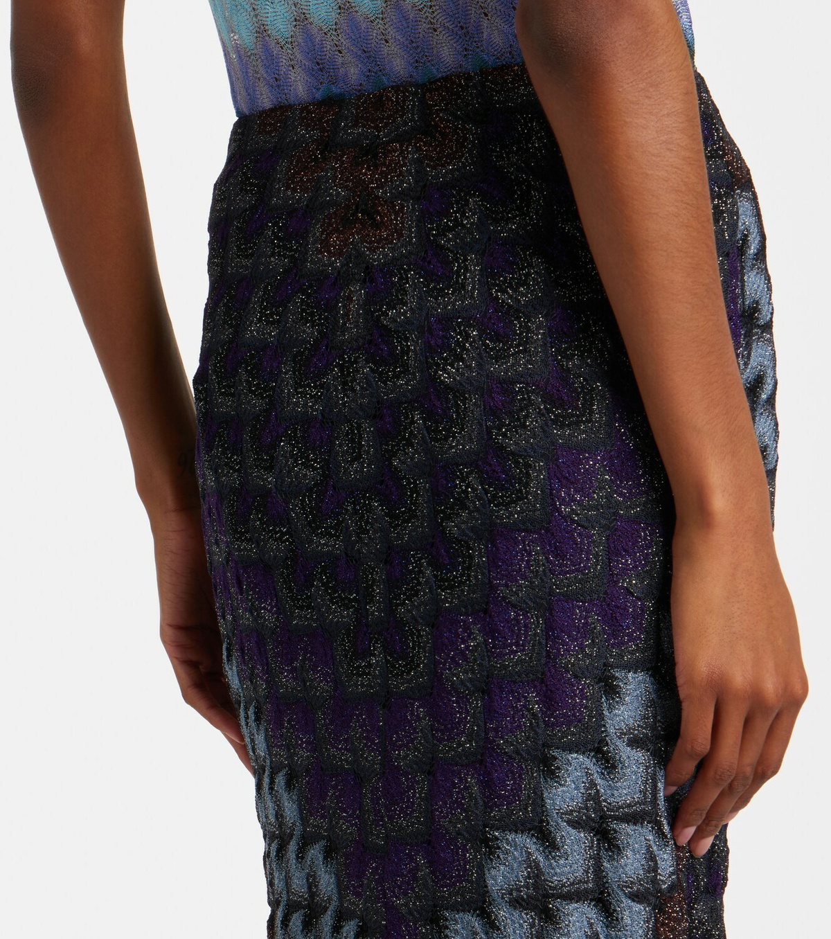 Missoni Knitted lamé maxi skirt