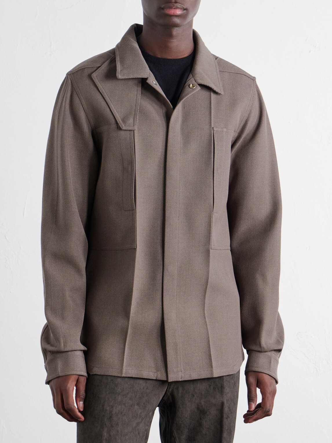 Rick Owens - Virgin Wool Drill Overshirt - Gray