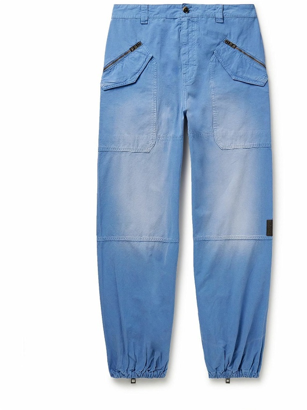 Photo: LOEWE - Tapered Cotton Cargo Trousers - Blue