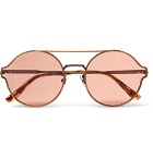Bottega Veneta - Round-Frame Matte Bronze-Tone Sunglasses - Men - Gold
