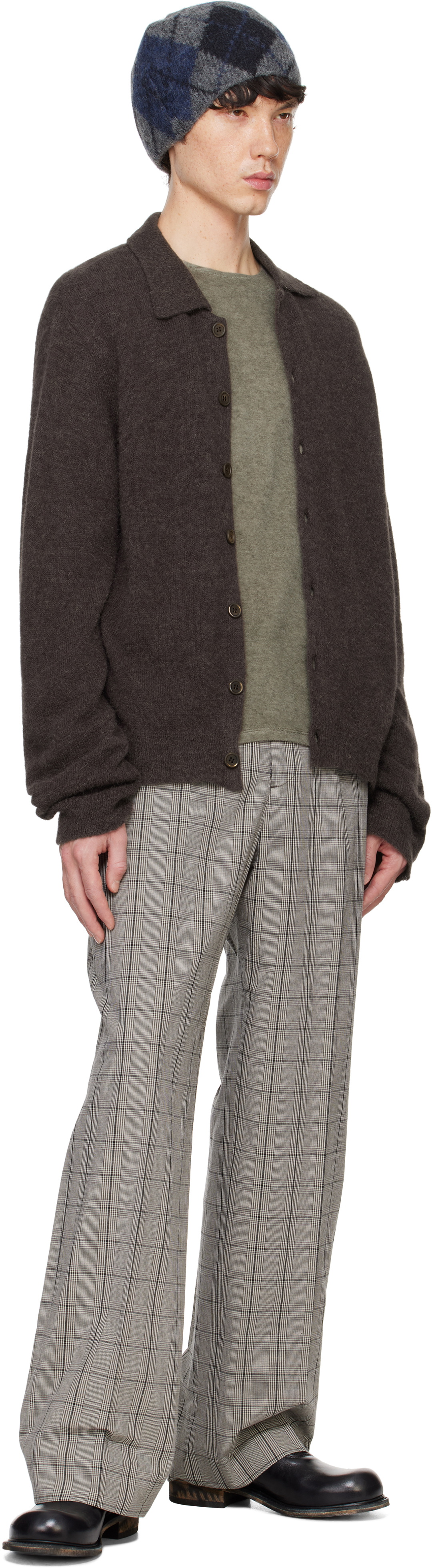 OUR LEGACY Brown Evening Polo Cardigan Our Legacy