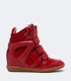 Isabel Marant Beckett leather and suede wedge sneakers