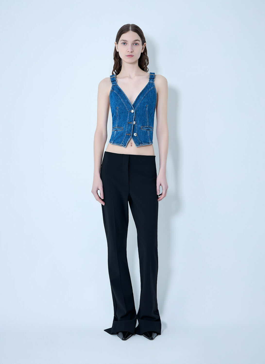 Sportmax Buttoned Denim Vest
