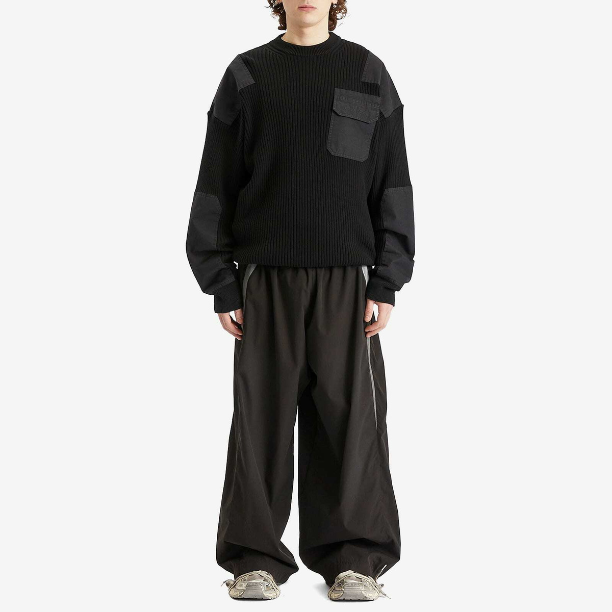 Balenciaga Men's Cotton Military Sweater in Black