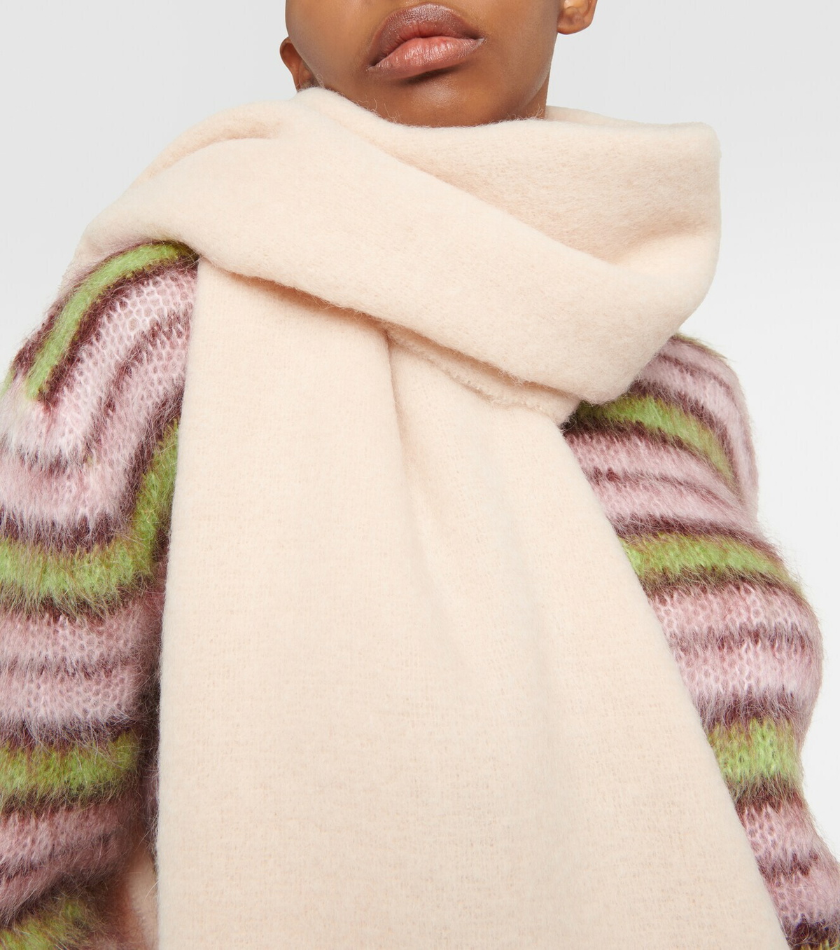 Marni Striped alpaca-blend scarf