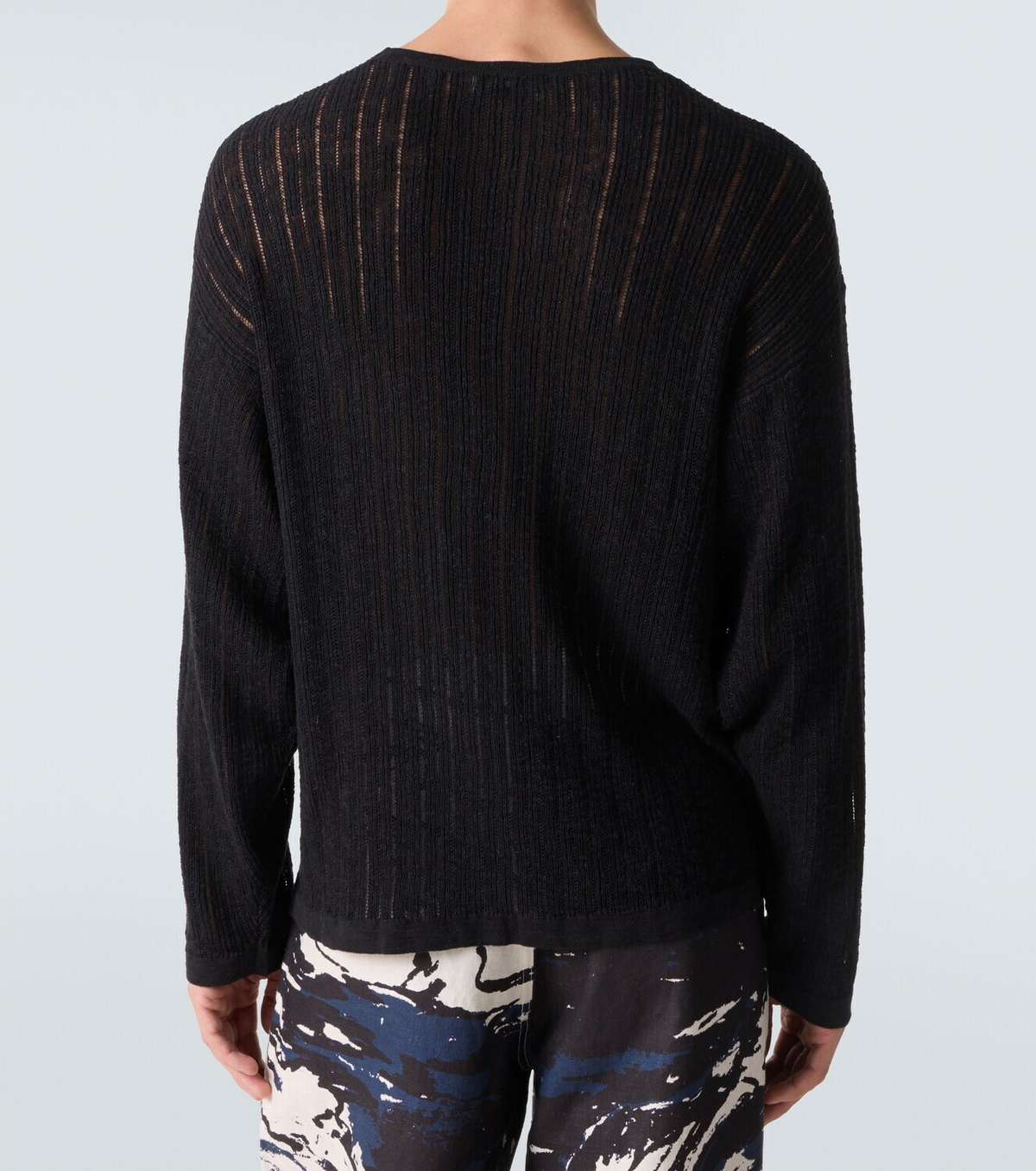 Commas Pointelle cotton and linen sweater