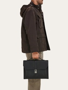 Ferragamo Mens Hug buckle briefcase in Black