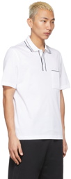 Salvatore Ferragamo White Logo Polo