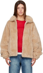 R2W Beige Falco Oversized Wool Slik Jacket