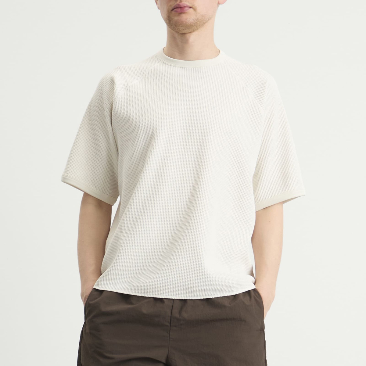 Goldwin Men's Waffle Light T-Shirt in Ivory