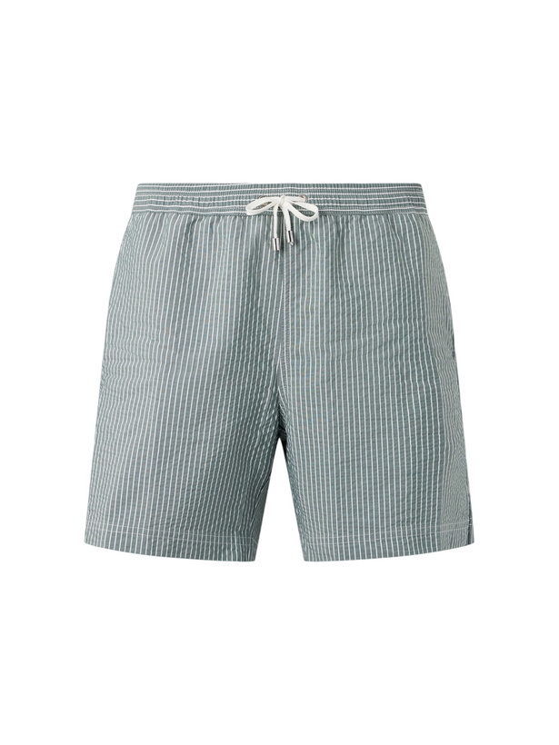 Photo: Sunspel - Straight-Leg Striped Swim Shorts - Green