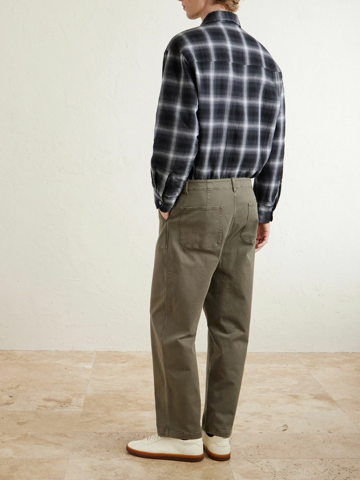 FRAME - Straight-Leg Cotton-Blend Twill Chinos - Green