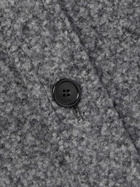 LOEWE - Leather-Trimmed Double-Faced Wool-Blend Bouclé Overshirt - Gray