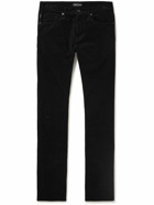 TOM FORD - Slim Straight-Leg Cotton-Blend Corduroy Trousers - Black