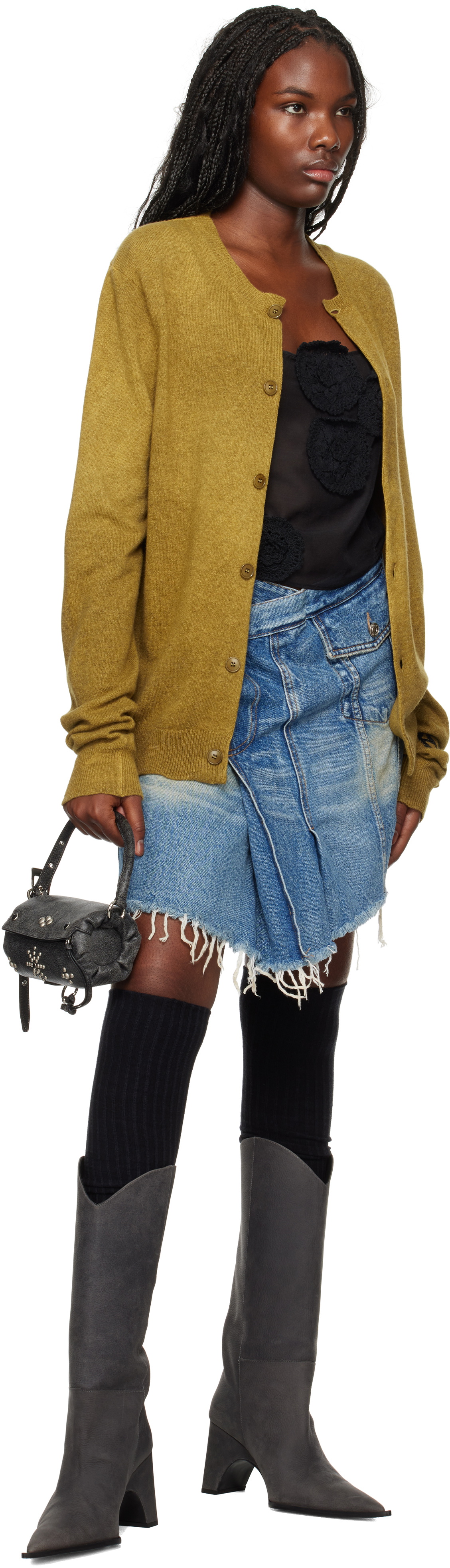 OPEN YY Blue Wrap Denim Miniskirt OPEN YY