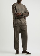 Lanvin Logo-embroidered Cotton Sweatshirt Brown