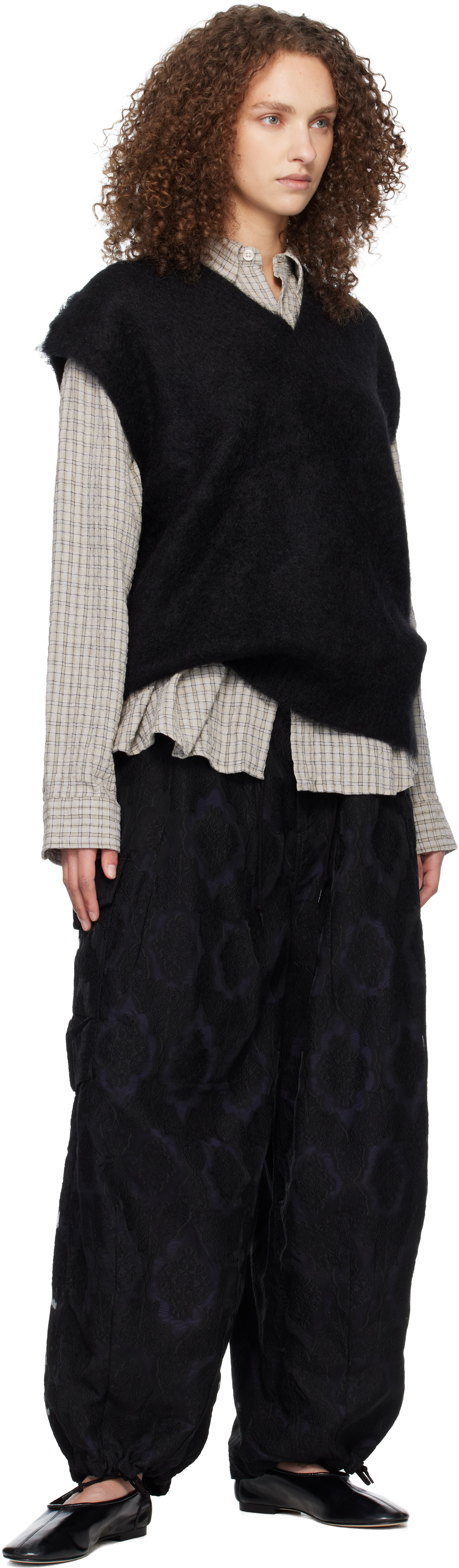 NEEDLES Black Mohair Knit Vest