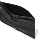 Alexander McQueen - Croc-Effect Leather Cardholder - Black