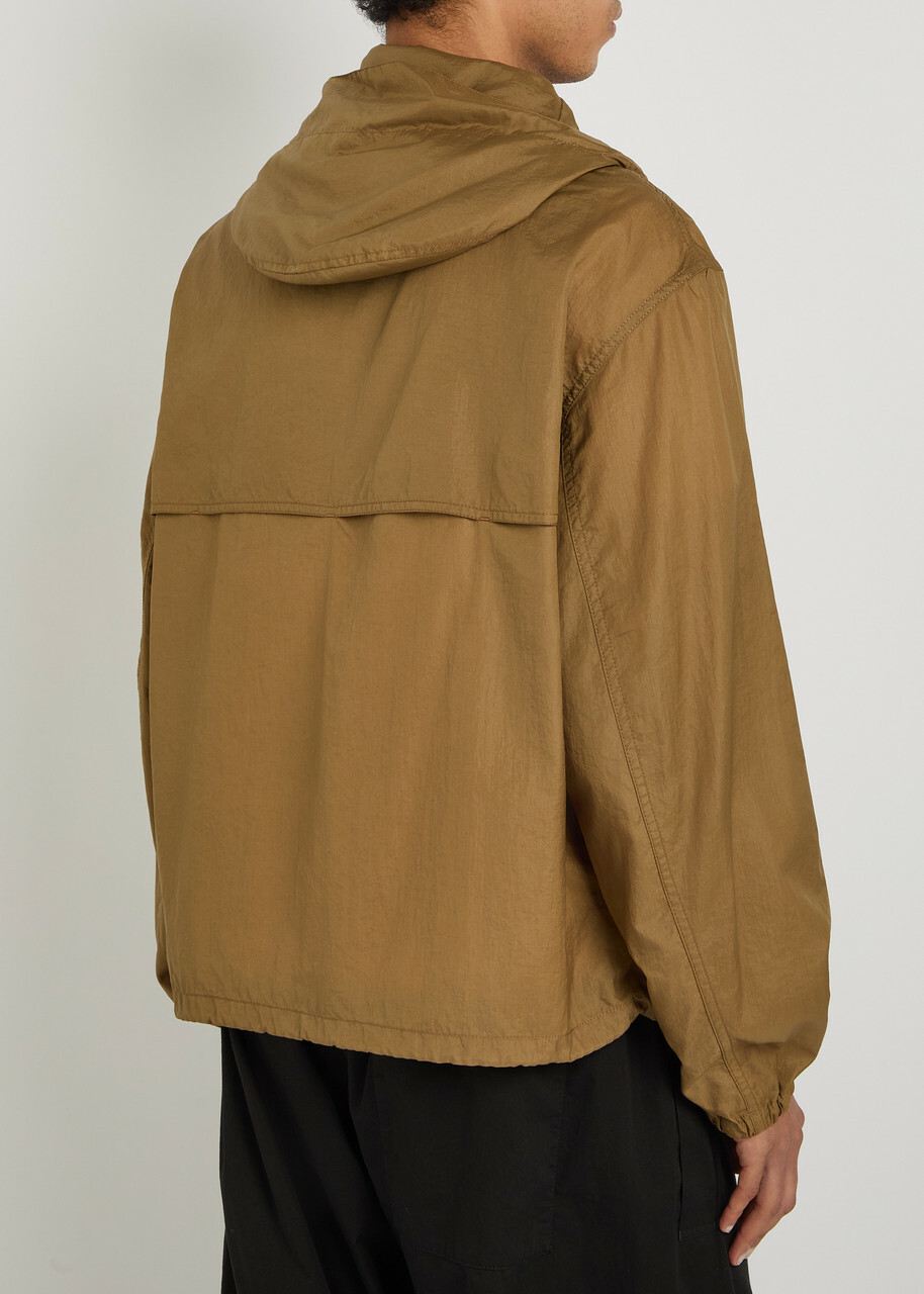 Lemaire Hooded Shell Windbreaker Jacket Brown