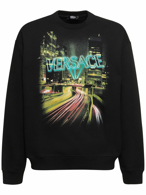 Photo: VERSACE - Versace Lights Printed Cotton Sweatshirt