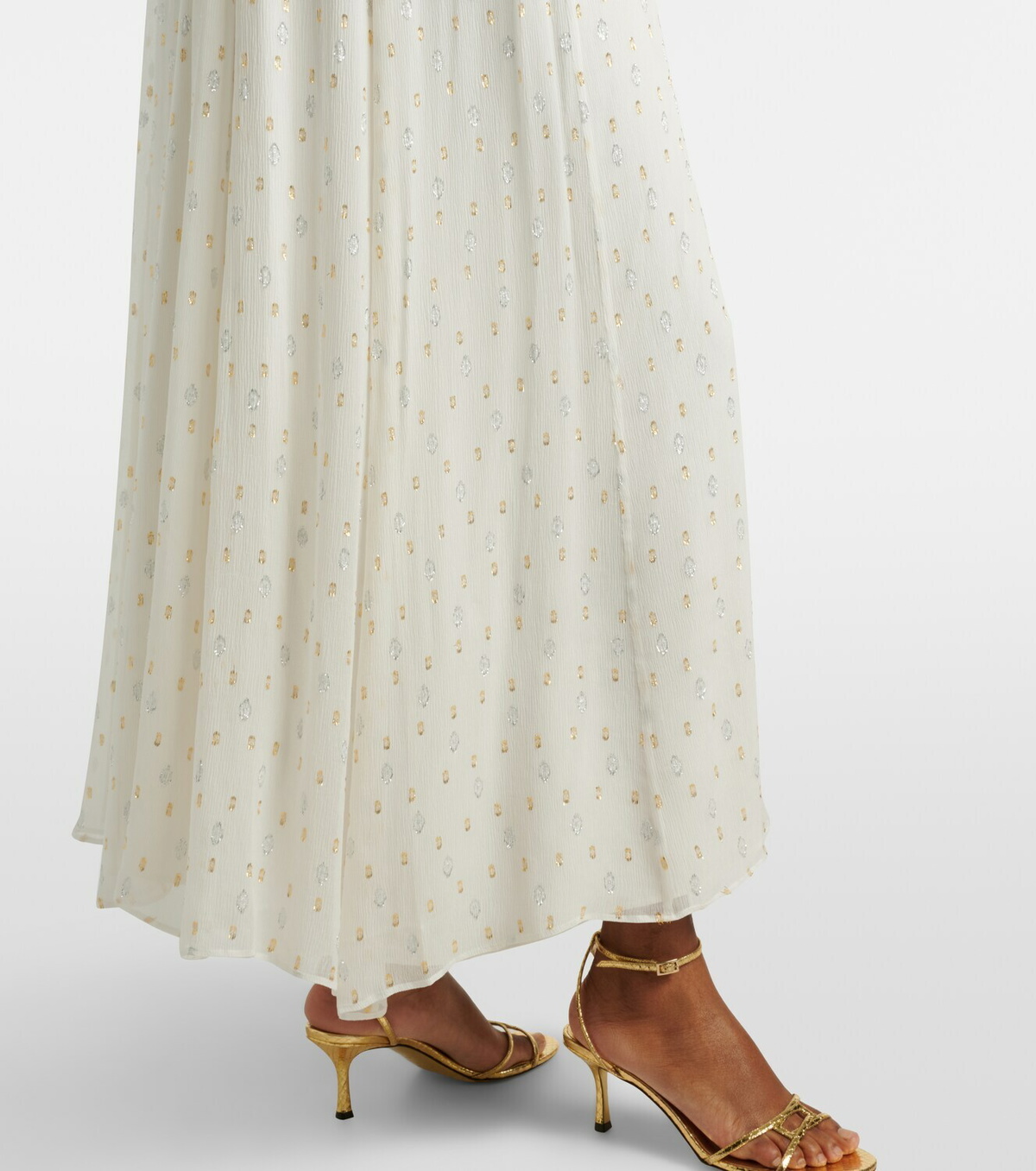 Xu Zhi Polka-dot silk-blend maxi dress