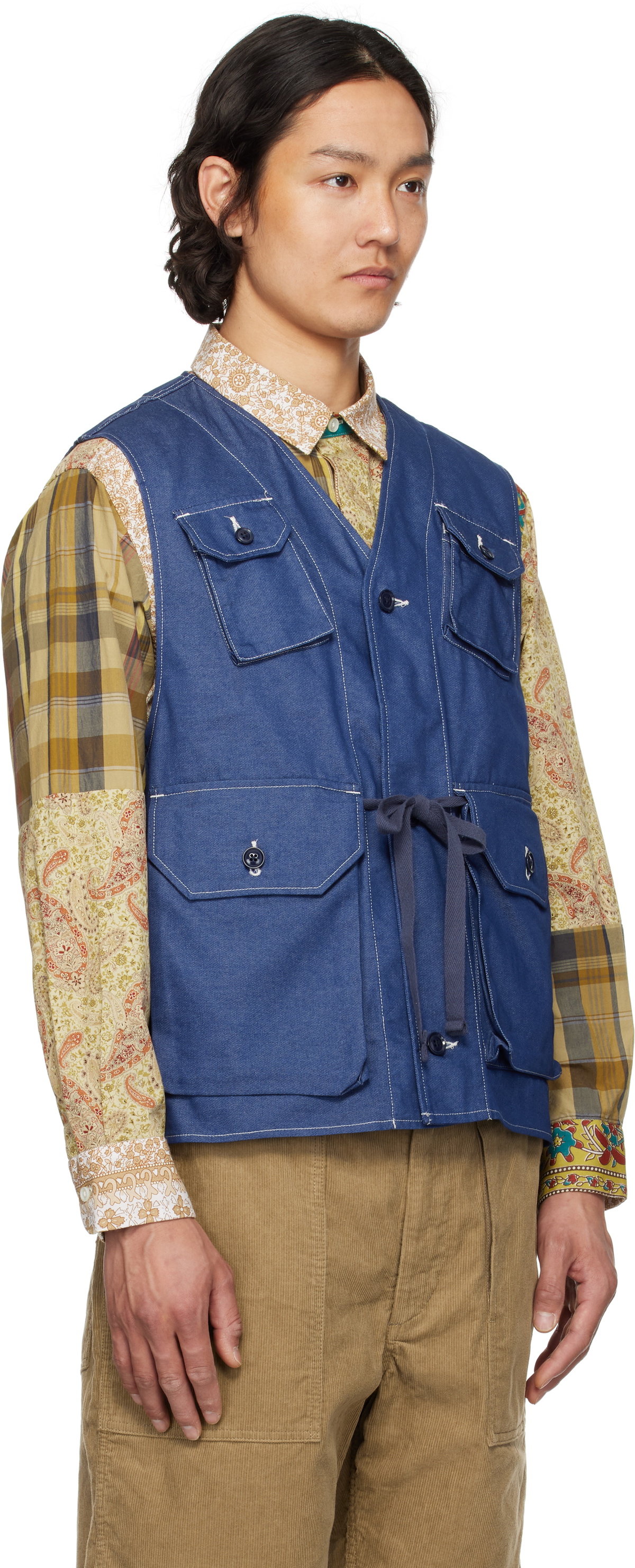 Engineered Garments Blue C-1 Denim Vest Engineered Garments