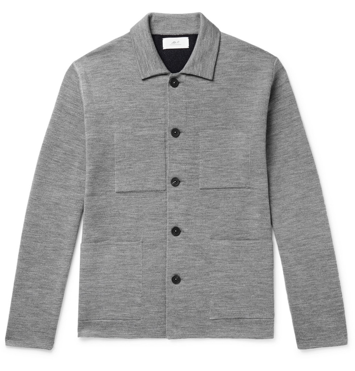 Photo: Mr P. - Double-Faced Knitted Chore Jacket - Gray