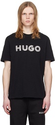Hugo Black Embroidered T-Shirt