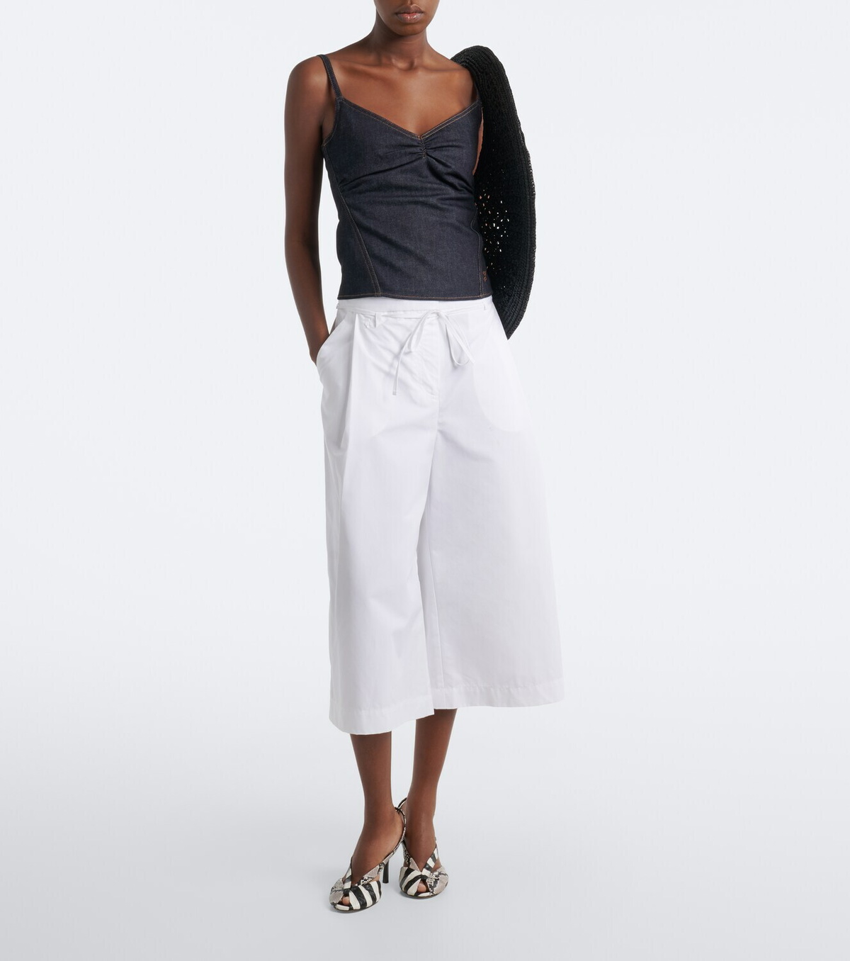 Jacquemus Pina de-Nîmes gathered denim top