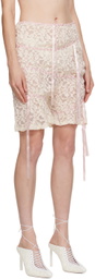 Yuhan Wang Off-White Floral Shorts