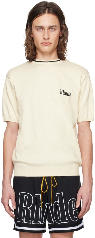 Photo: Rhude Off-White Embroidered Sweater