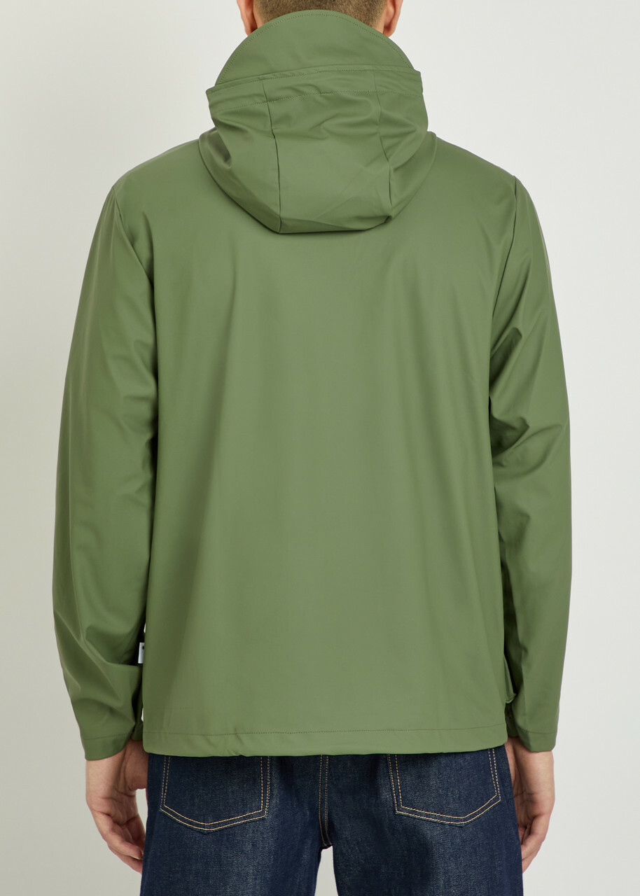 Rains Hooded Waterproof Jacket Green