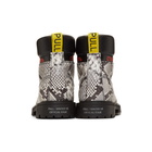 Heron Preston Black and Beige Python Boots