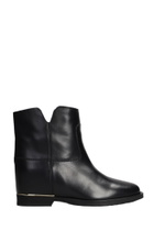Via Roma 15 Ankle Boots Inside Wedge In Black Leather