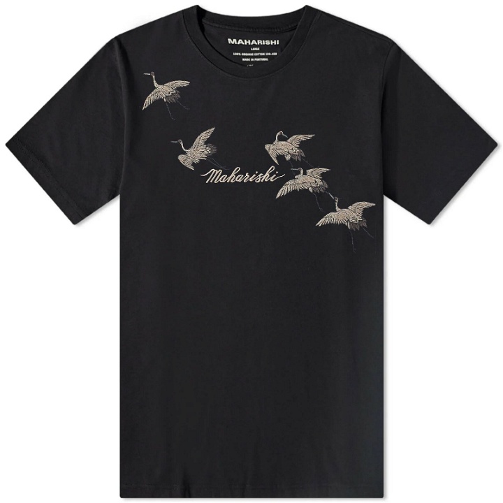 Photo: Maharishi Men's Flying Peace Cranes T-Shirt in Black