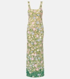 Là Fuori Embellished floral gown