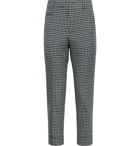 CLUB MONACO - Tapered Cropped Checked Woven Trousers - Blue