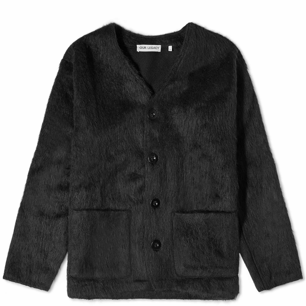 Photo: Our Legacy Men's Mohair Cardigan in Black Mohair
