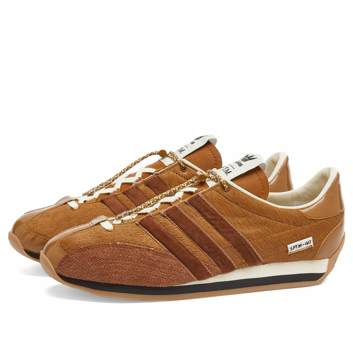 Adidas x SFTM Country OG Sneaker in Bronze Strata/Wild Brown/Cream