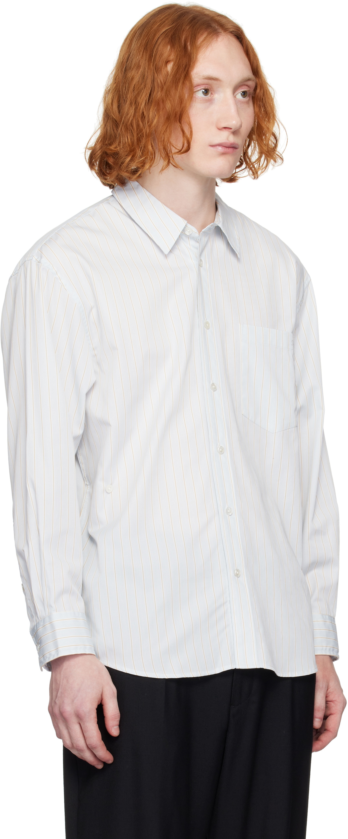 Dunst Blue Oversized Striped Shirt