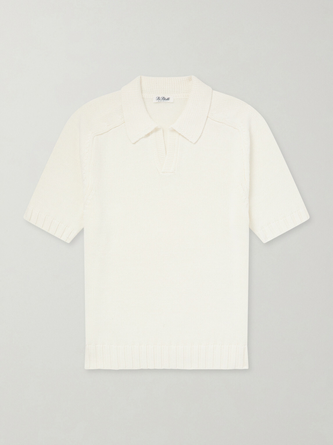 De Petrillo - Knitted Cotton Polo Shirt - Neutrals