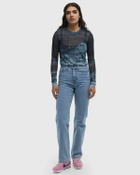 ØLÅF SCRIPT AOP MESH TOP LS Blue Womens Longsleefe