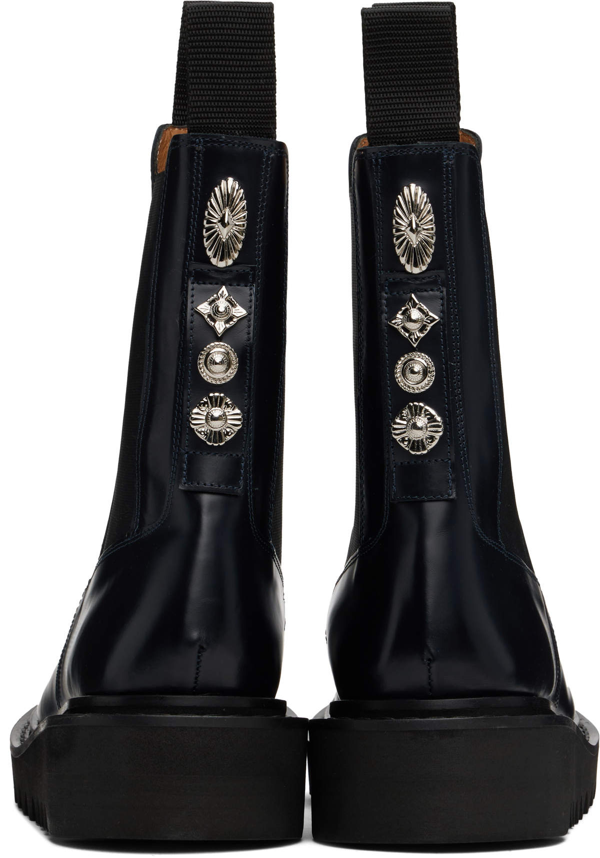 Toga Virilis Navy Ankle High Chelsea Boots